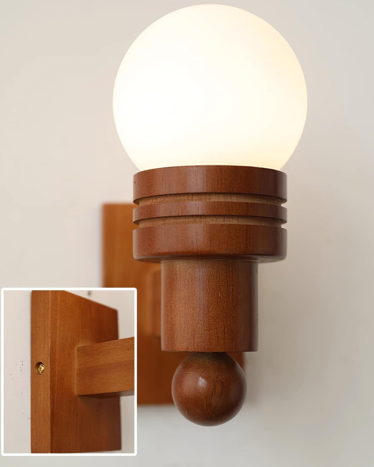 Sabrina Tupelo Wandleuchte Holz und Glas Klassische Beleuchtung