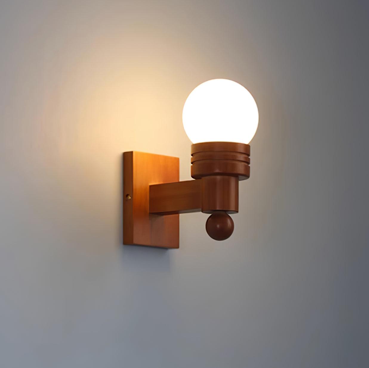 Sabrina Tupelo Wandleuchte Holz und Glas Klassische Beleuchtung