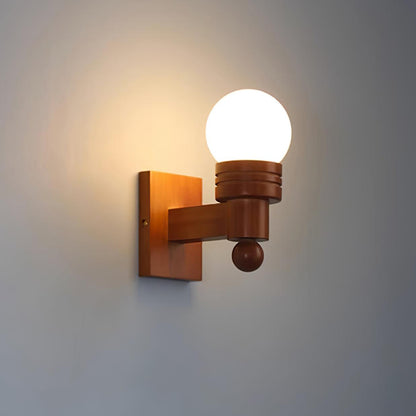 Sabrina Tupelo Wandleuchte Holz und Glas Klassische Beleuchtung