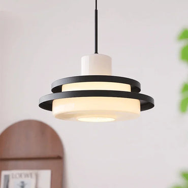Elise UFO Acryl-Pendelleuchte Modern Schwarz Rot Deckenlampe
