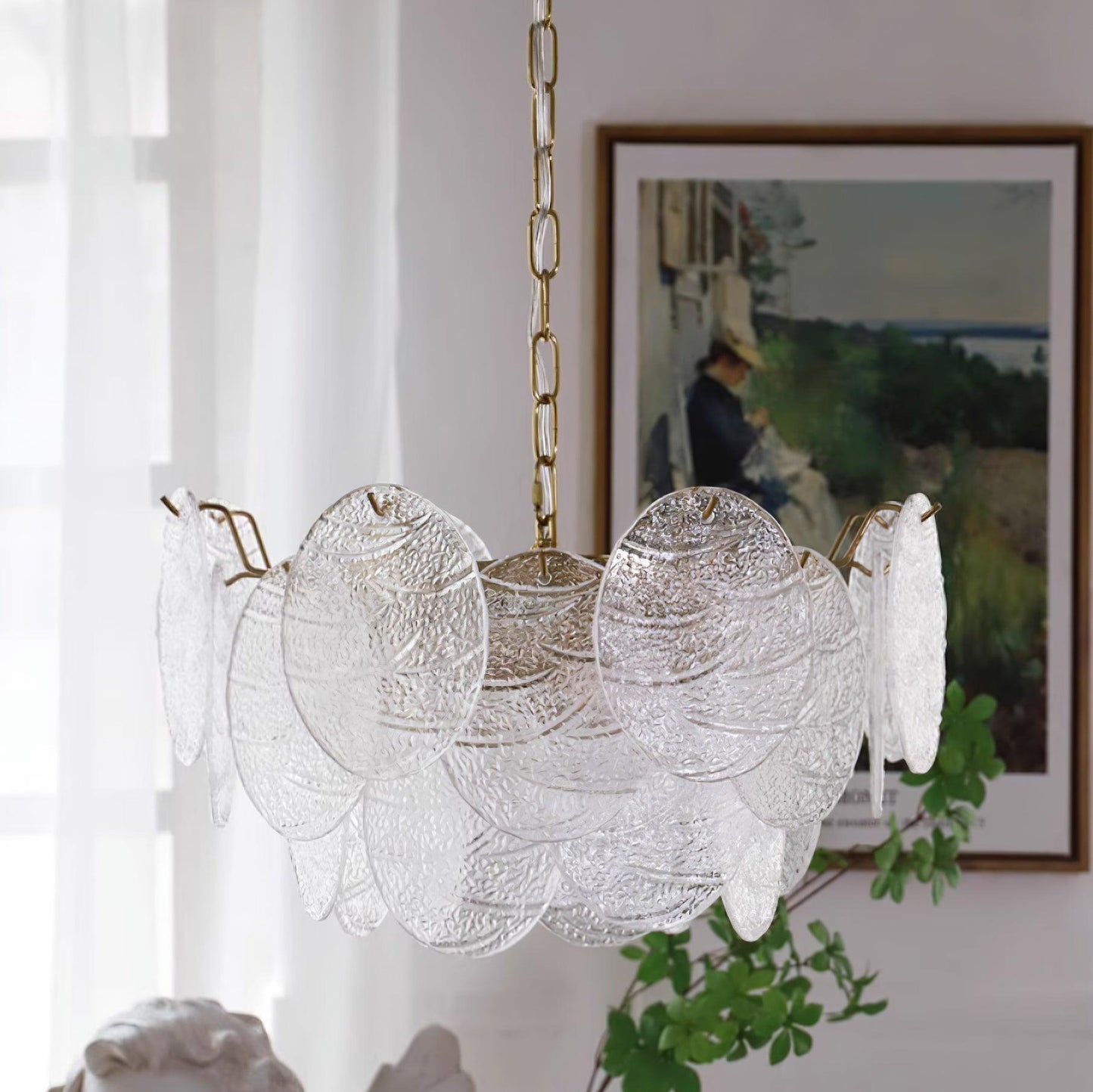 Clémence Disk Viktorianischer Glas-Kronleuchter
