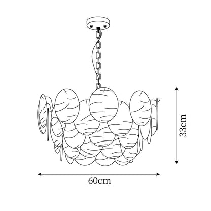 Clémence Disk Viktorianischer Glas-Kronleuchter