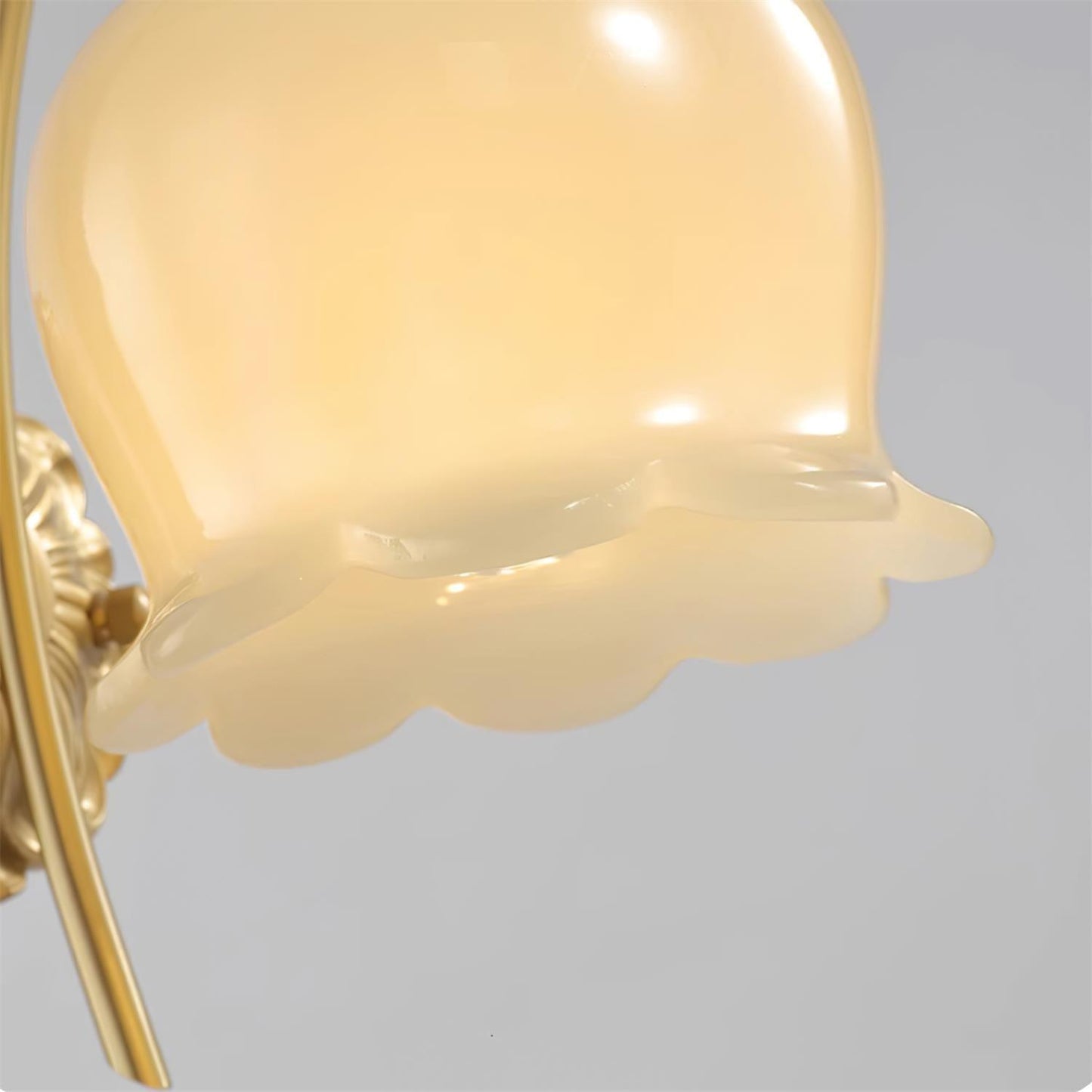 Mia Vintage Wall Lamp with Gold Finish and Beige Bell Orchid Accent