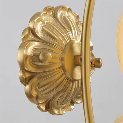 Mia Vintage Wall Lamp with Gold Finish and Beige Bell Orchid Accent
