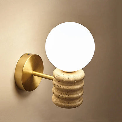 Camille Zen Glow Travertin-LED-Wandleuchte