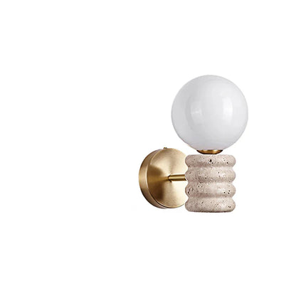 Camille Zen Glow Travertin-LED-Wandleuchte