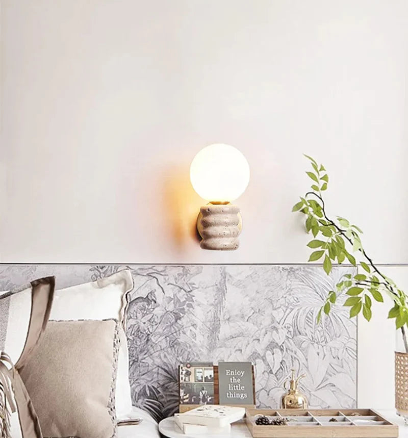 Camille Zen Glow Travertin-LED-Wandleuchte