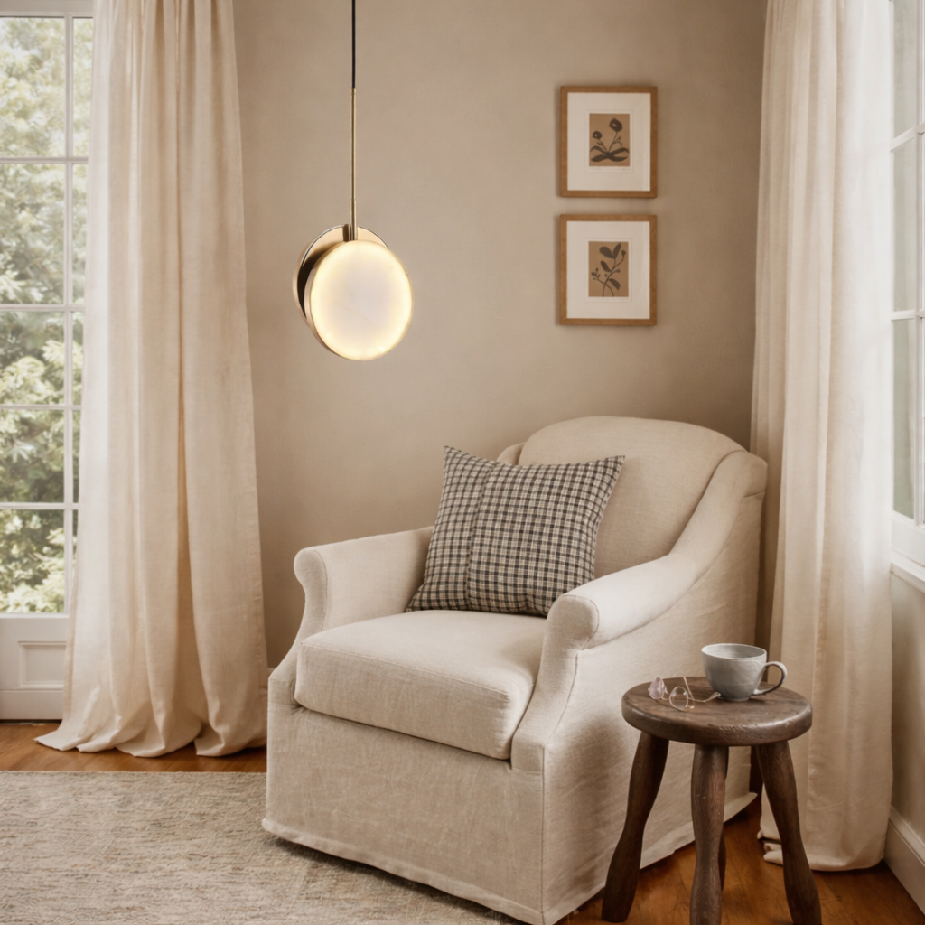 Béatrice Moonshade Alabaster Pendelleuchte