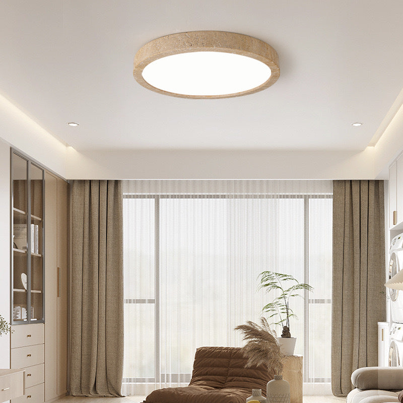 Juliette Ellipse Travertine Stone Ceiling Light