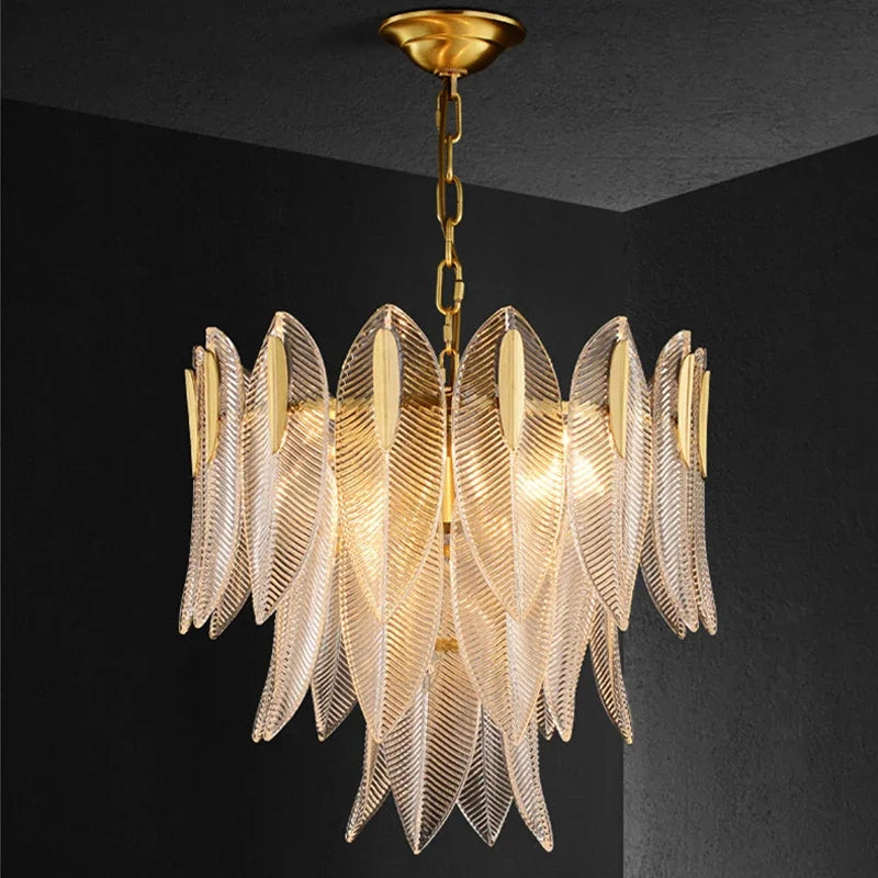 Beatrice Glass Leaf Artisan Kronleuchter