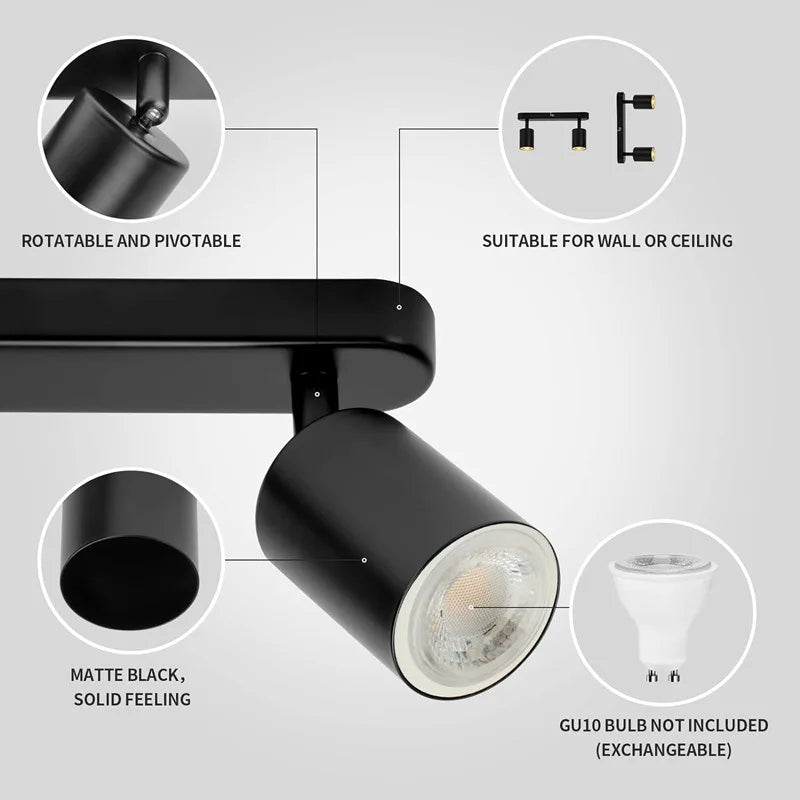 Fleur Adjustable Multi-Head Track Spotlight
