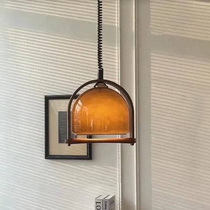 Sophie Espresso Cove Pendelleuchte Glas Walnuss Messingfassung