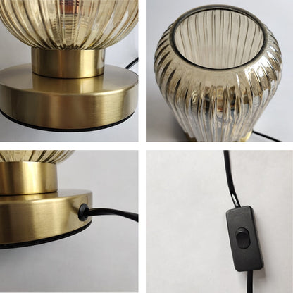Élise Gema Ripple Glas-Tischlampe Buntglas Akzentlicht