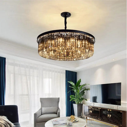 Beatrice Cascading Grey Crystal Chandelier