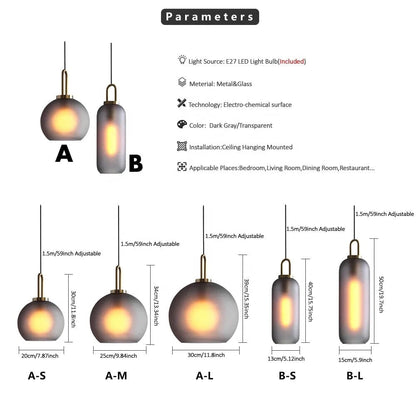 Isabelle Zylindrische Glas-Pendelleuchte