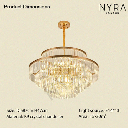Mathilde Glamorous Golden Crystal Chandelier