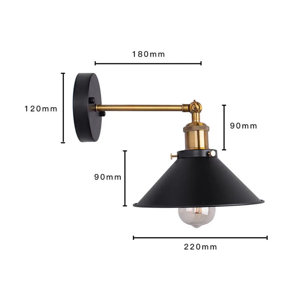 Clara Industrial Vintage Wall Lamp with Rustic Metal Finish