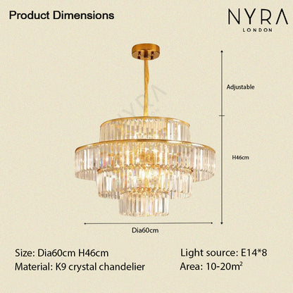 Mathilde Glamorous Golden Crystal Chandelier