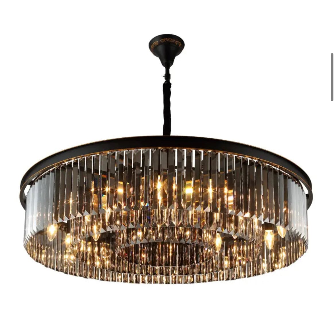 Beatrice Cascading Grey Crystal Chandelier