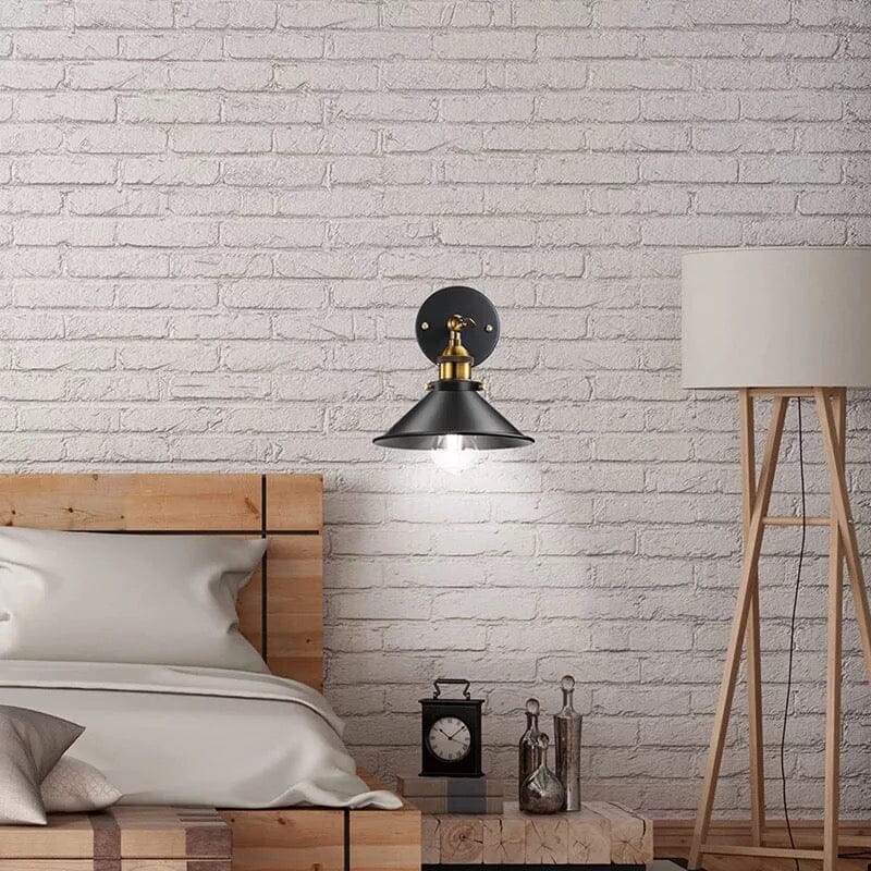 Clara Industrial Vintage Wall Lamp with Rustic Metal Finish