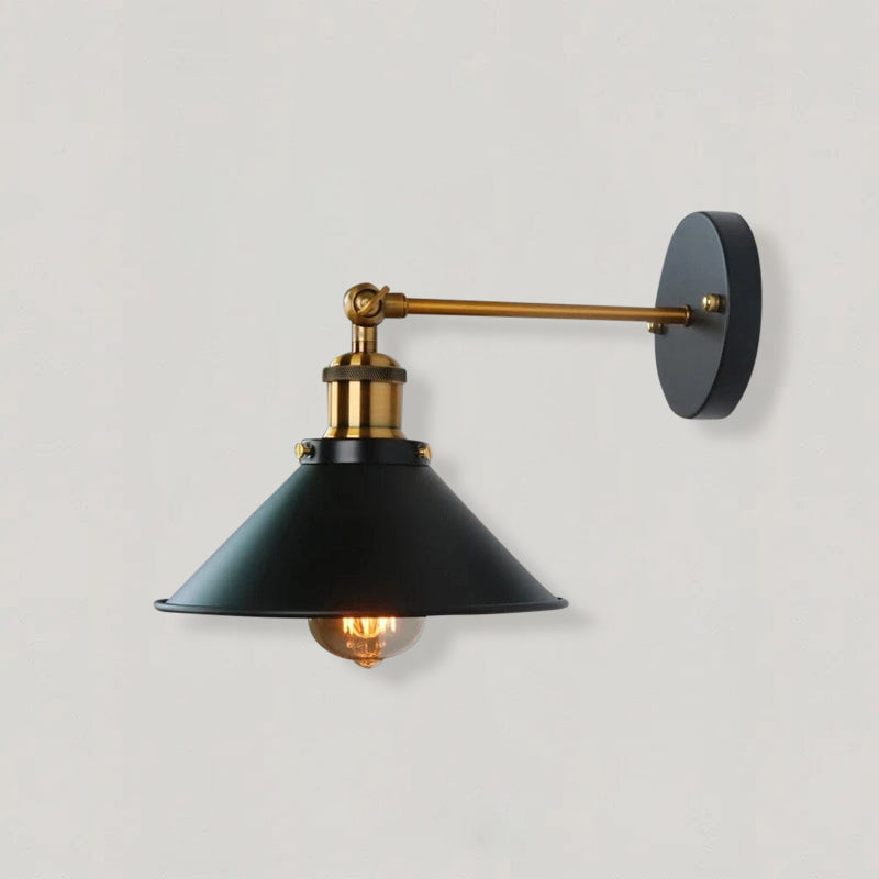 Clara Industrial Vintage Wall Lamp with Rustic Metal Finish