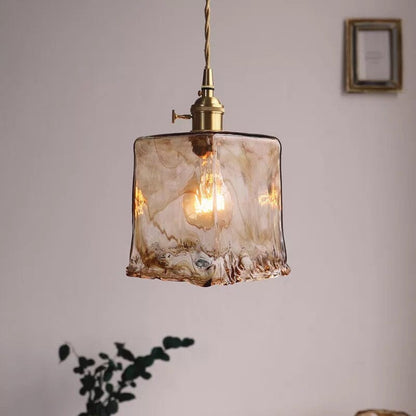 Elena Modern Geometric Glass Pendant