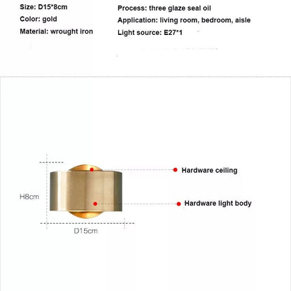 Amélie Golden Ring Wandleuchte mit modernem nordischem Design