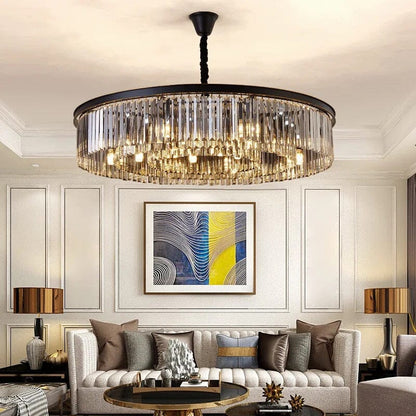 Beatrice Cascading Grey Crystal Chandelier