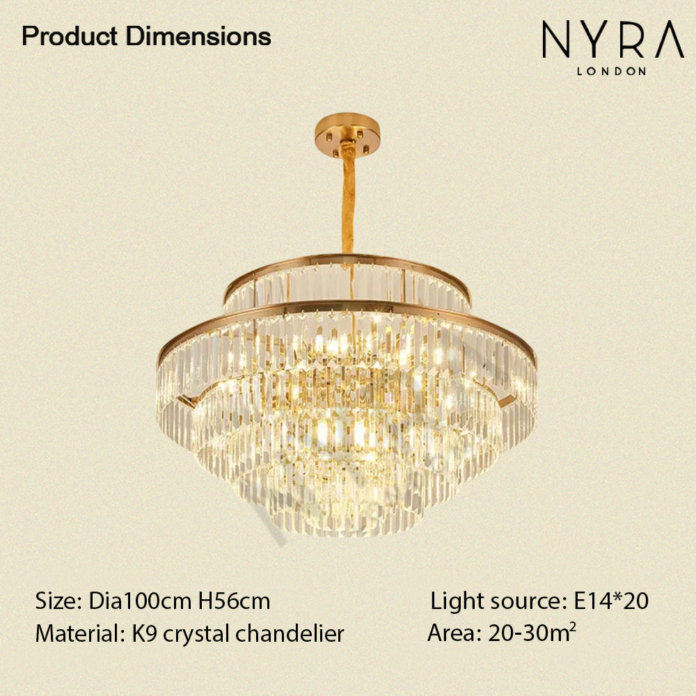 Mathilde Glamorous Golden Crystal Chandelier