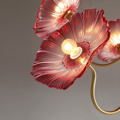 Amélie Glas Messing LED Kronleuchter Bloom Style Hängeleuchte