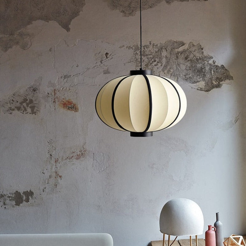 Amélie Minimalistische Textil-Metall-Pendelleuchte Modernes Sanftes Licht Design