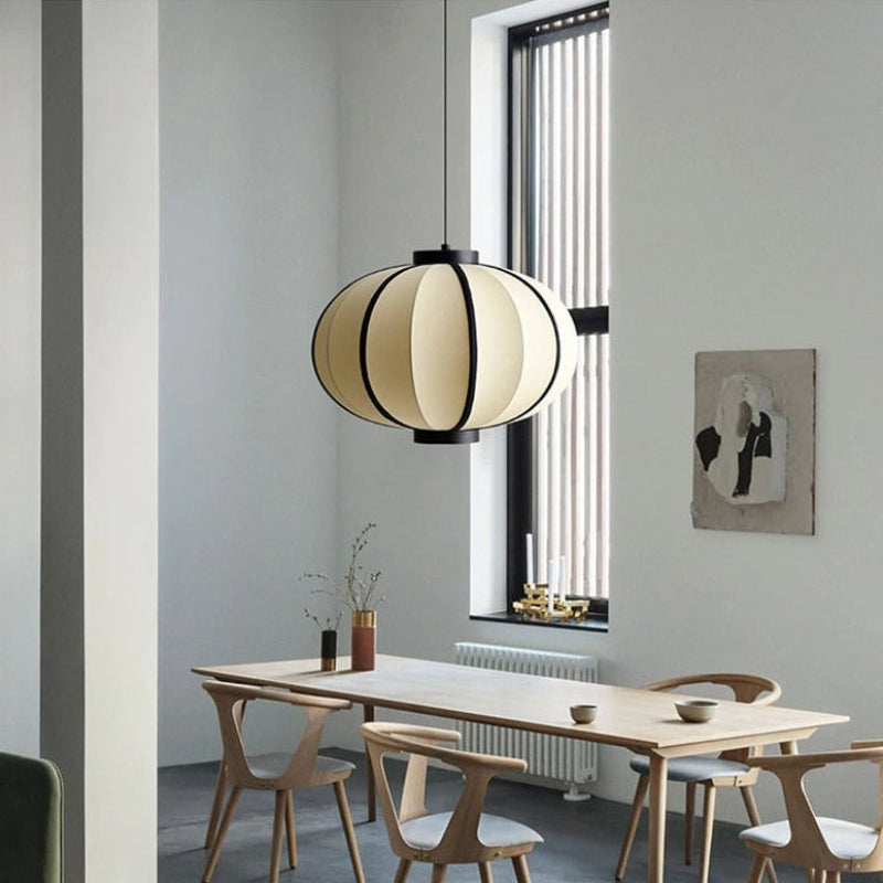 Amélie Minimalistische Textil-Metall-Pendelleuchte Modernes Sanftes Licht Design