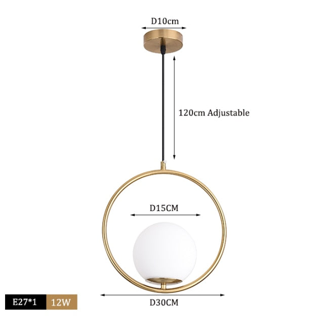 Elena Scandinavian Glass Pendant Light