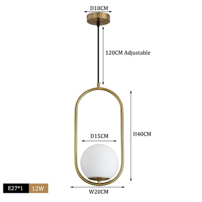 Elena Scandinavian Glass Pendant Light